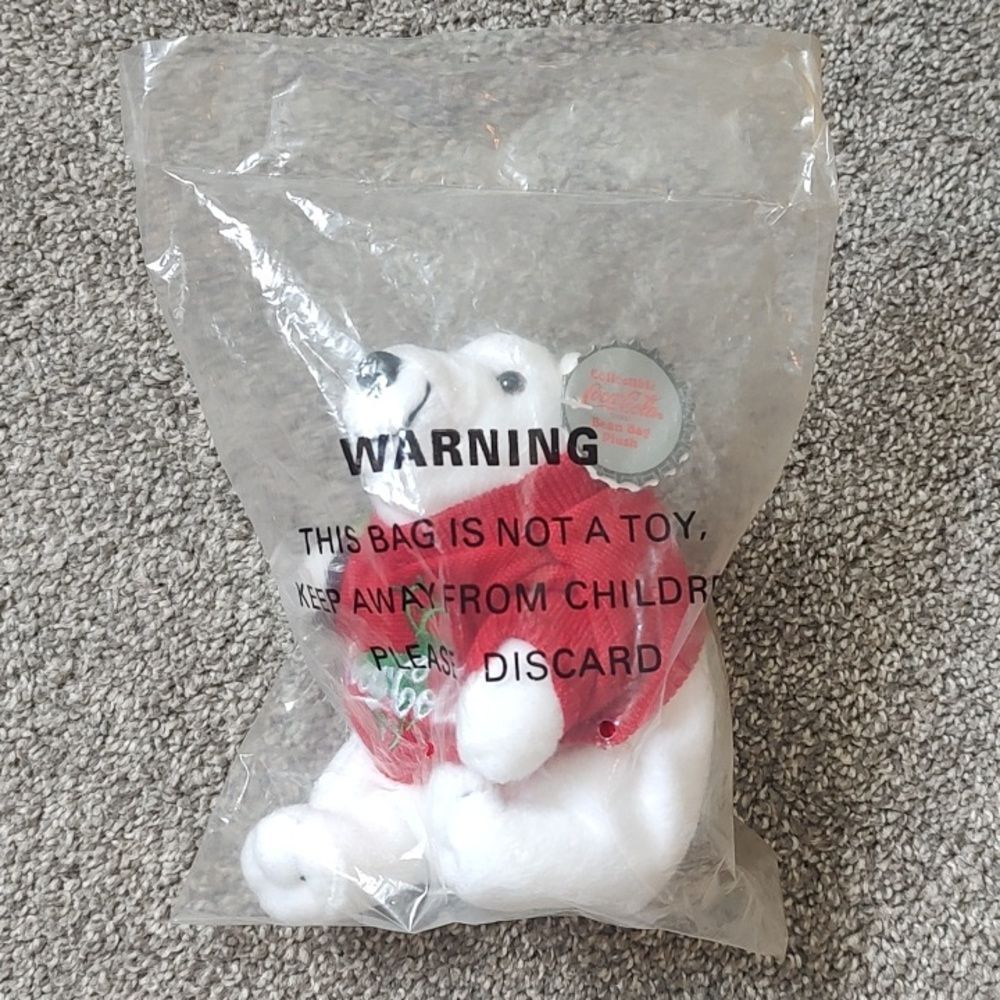 New With Tag Coca Cola‎ Bean Bag Plush Polar Bear